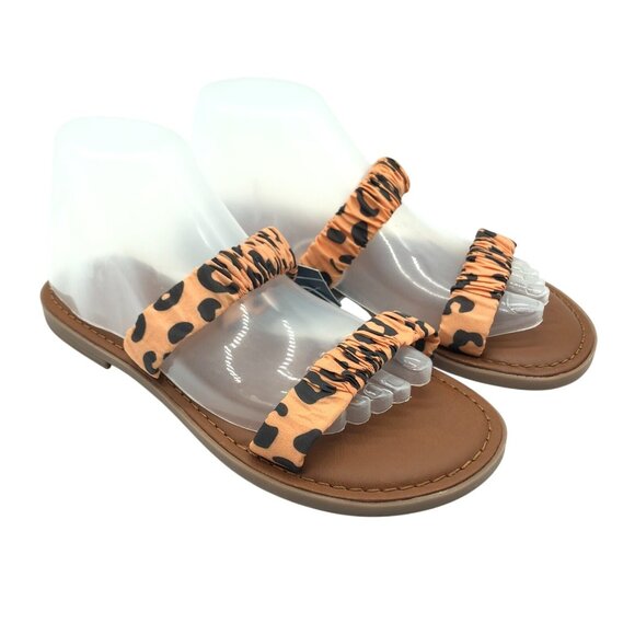 Universal Thread Womens Willow Slide Sandals Fabric Leopard Print Brown Size 8.5 - Picture 1 of 5